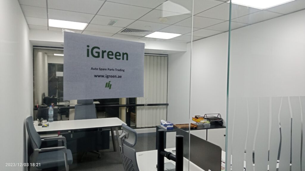 Head office of iGreen Auto Spare Parts trading LLC in Dubai, UAE